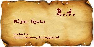 Májer Ágota névjegykártya